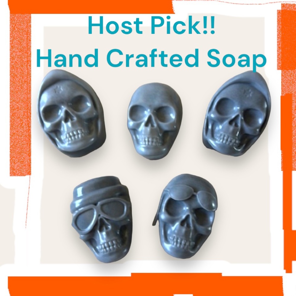 3 Hand Crafted Halloween Skulls Charcoal Soap